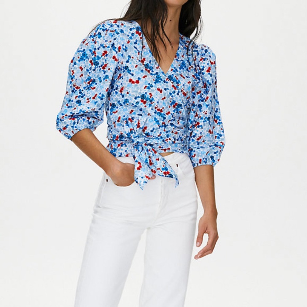 Little Moon Blue Floral Blouse